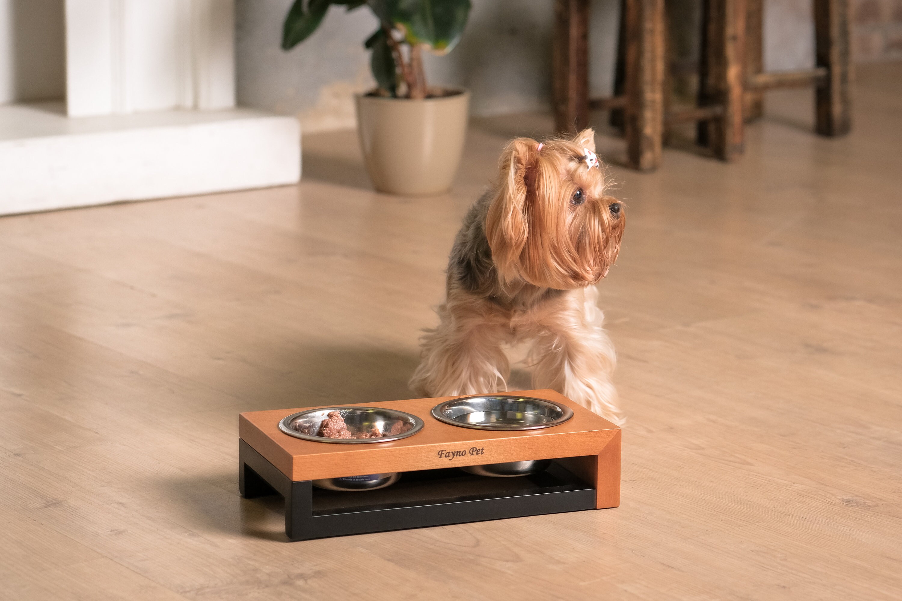 Dog Feeding Station With Two Bowls in a Minimalist Style Etsy UK