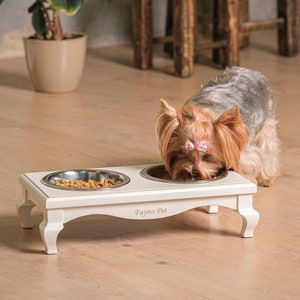 Elevated Pet Feeder, Raised Dog Feeding Station with Two Bowls, Food Bowls With Stand for Medium Dogs, Cat Food Stand, Raised Cat Feeder