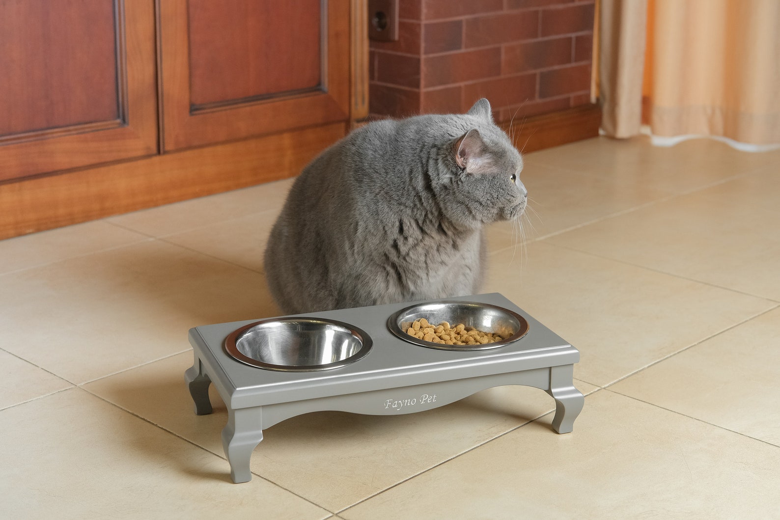 Elevated Cat Bowl Feeder Raised Cat Feeding Station Two Etsy