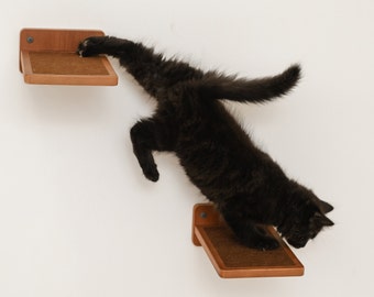Solid Wood Cat Steps: Wall Mounted Climbing Shelf
