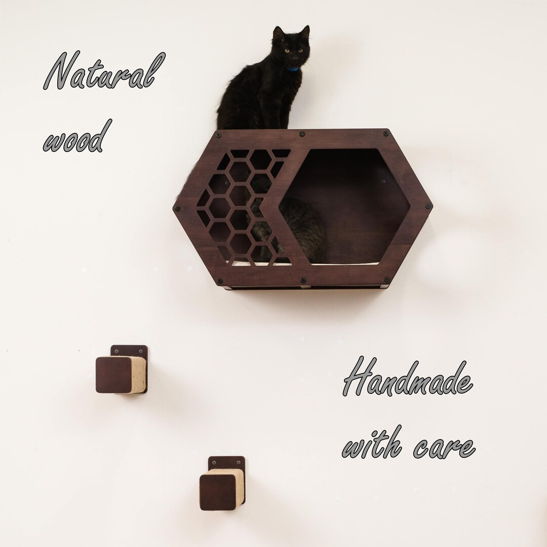 Hexagon Cat Shelves for Wall Cat Wall Furniture Modern Cat Etsy