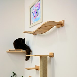 Cat Wall Bridge, Cat Wall Shelf, Cat Wall Furniture, Cat Play Furniture, Cat Wall Steps, Bridge for Cats, Cat Shelves, Cat Climbing Shelf