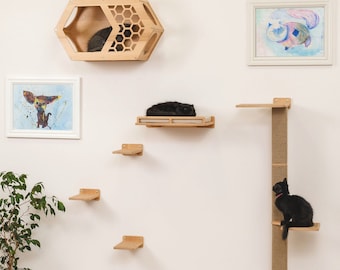 Cat Wall Climber Tree, Cat Wall Tree, Cat Wall Furniture, Cat Tree Tower, Cat Shelf, Cat Play Furniture, Cat Scratcher, Modern Cat Furniture