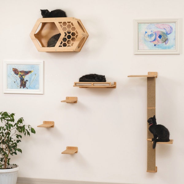 Cat Wall Climber Tree, Cat Wall Tree, Cat Wall Furniture, Cat Tree Tower, Cat Shelf, Cat Play Furniture, Cat Scratcher, Modern Cat Furniture