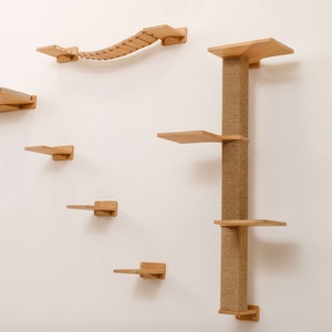 Modern Сat Tree for Wall, Cat Scratching post, Modern Cat Furniture, Cat Shelves, Cat Wall Tree, Cat Wall Furniture, Cat Bridge, Cat Walk