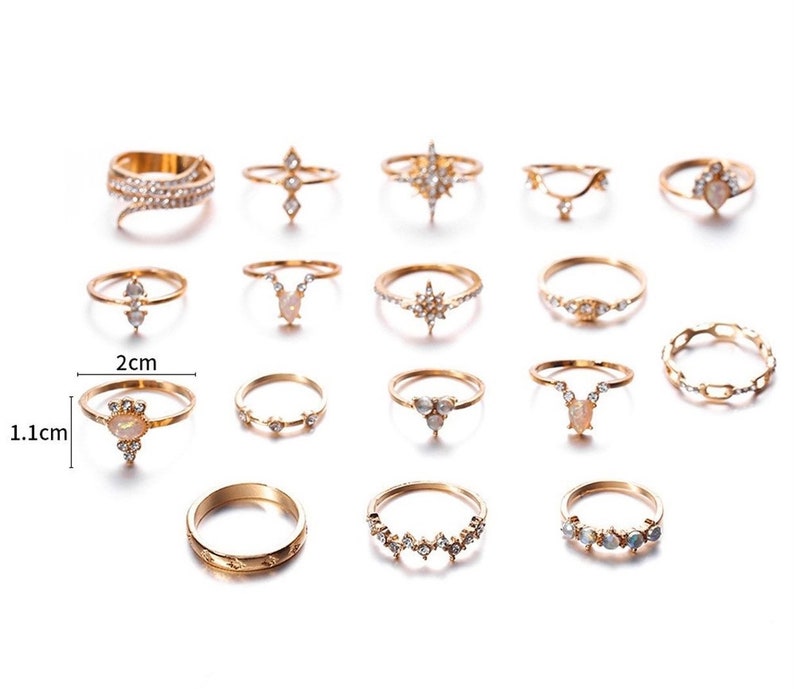 17 pcs Knuckle Rings Splendid Rings perfect gift for women
