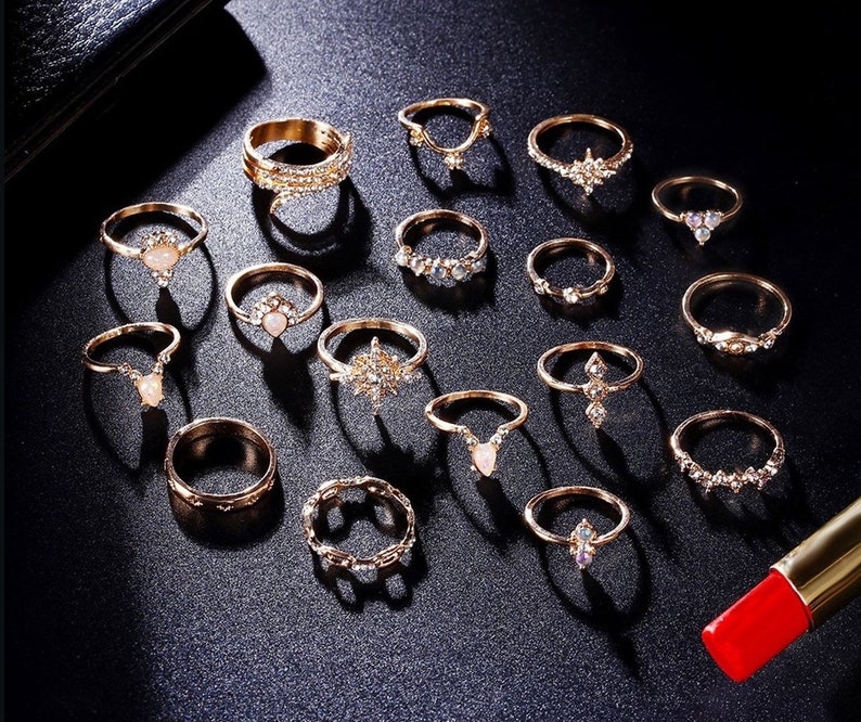 17 pcs Knuckle Rings Splendid Rings perfect gift for women