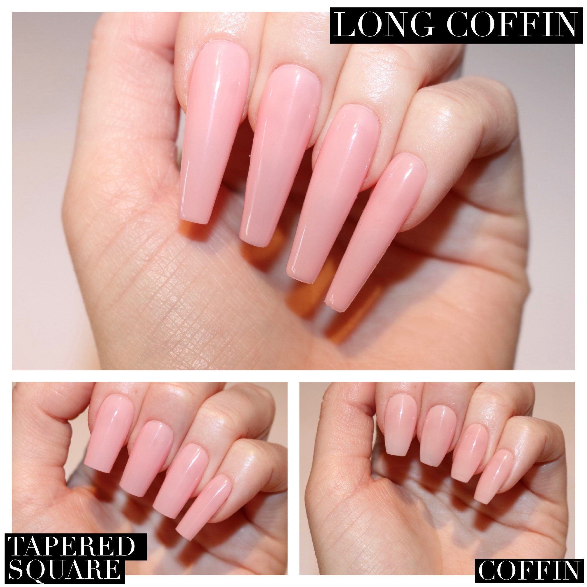 Rose gold coffin nails rose gold fake nails rose gold press Etsy