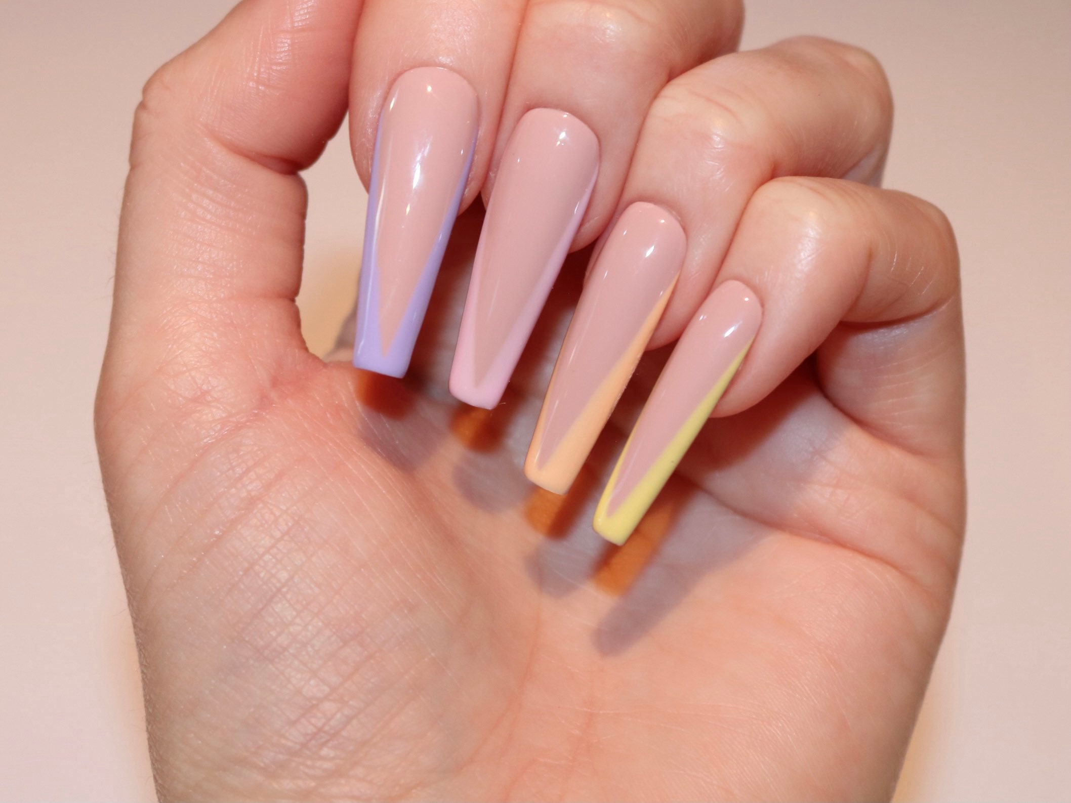 1. "Pastel Pink Coffin Nails for Spring" - wide 5