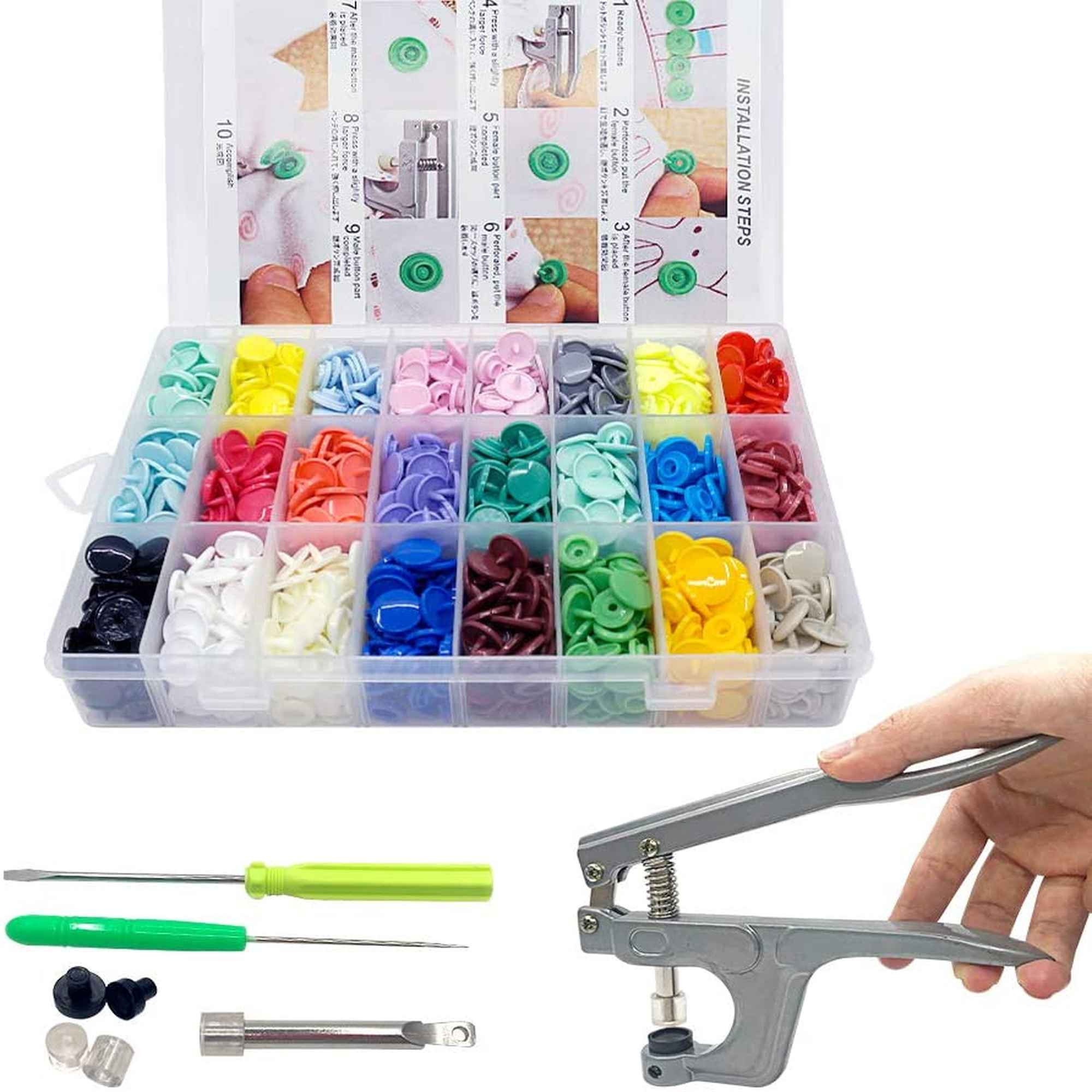 75-Sets Leather Snap Fasteners Kit - 3/5 Metal Snap Button with 4 Snap  Setter Tool,5 Color Heavy Duty Snaps for Leather,Bracelets,Down  Jacket,Jeans