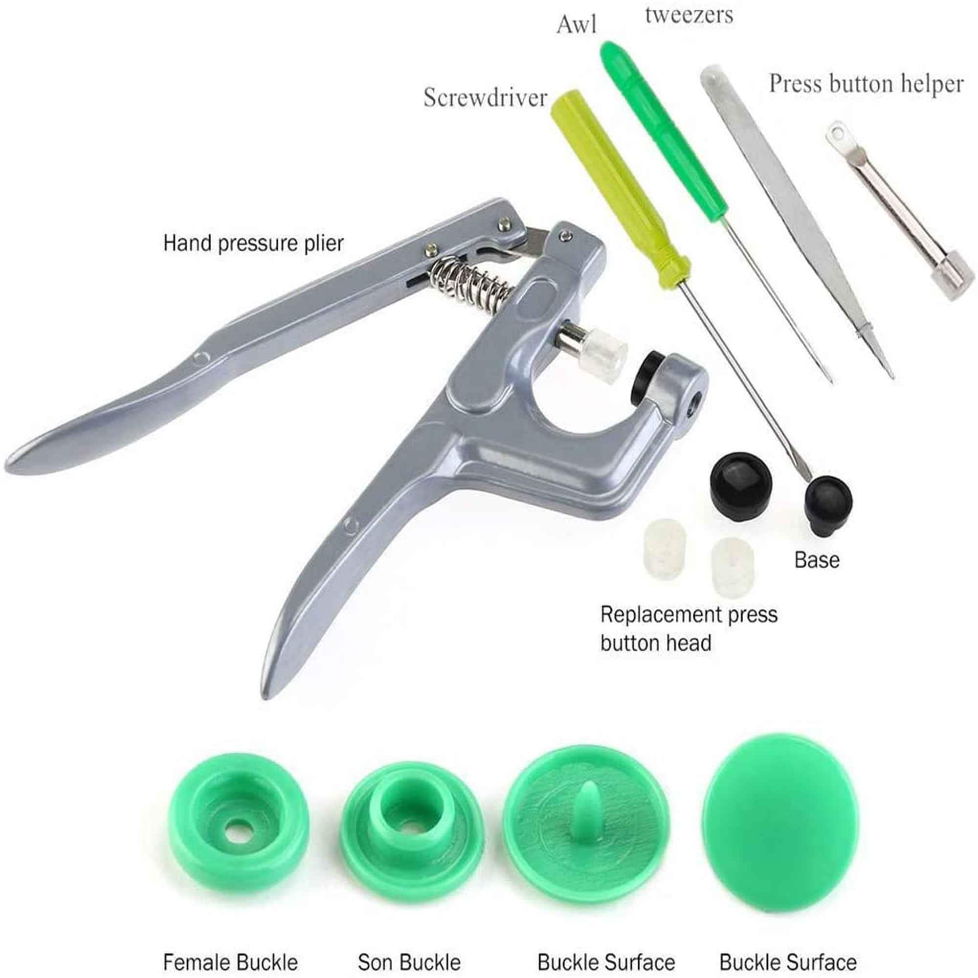 Plastic Snap Buttons Kit With Snap Pliers Tool for Sewing and Crafting