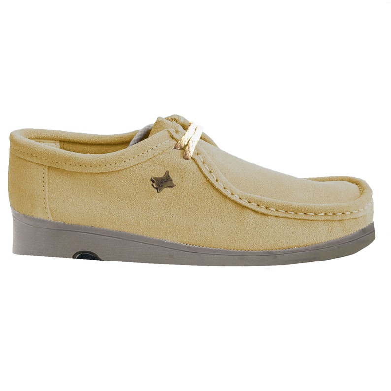 Wallabee moccasin lace-up suede loafers