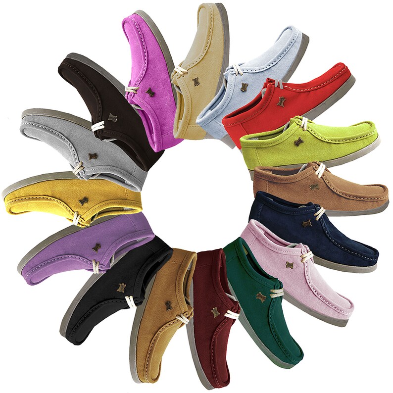 Wallabee moccasin lace-up suede loafers