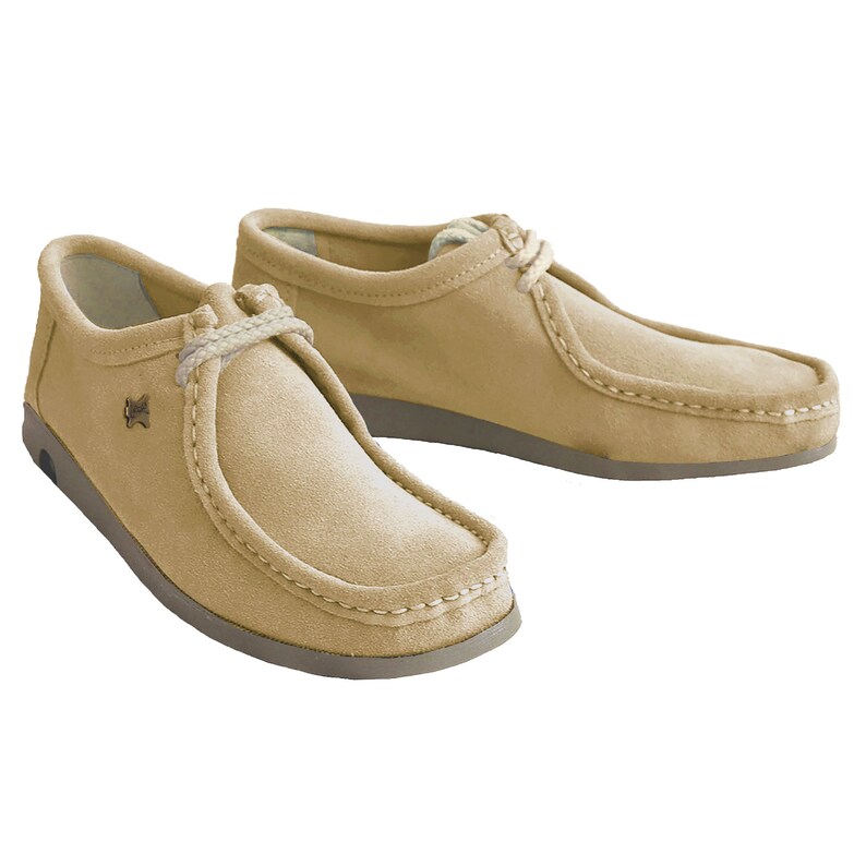 Wallabee moccasin lace-up suede loafers