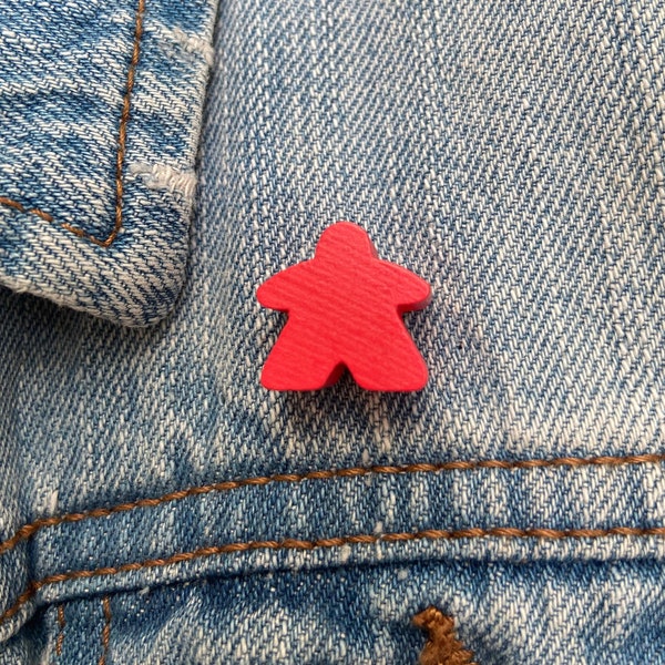 Meeple Pin Badge | Wooden Board Game Pin Badge Brooch for Clothes Lanyard Bags