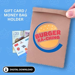 Portatarjetas de regalo para llevar para hamburguesas Portatarjetas de rascar para tarjetas de regalo para llevar Sobre para efectivo para cumpleaños Sobre para comida para llevar *Digital*