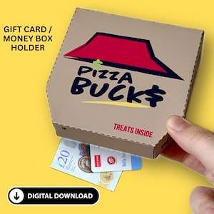 Porta carte regalo per pizza / Busta per soldi, Porta soldi per compleanni o gratta e vinci, Portafoglio per contanti, Divertente gratta e vinci per cibo *Digitale*