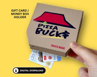 Pizza Gift Card Holder Box | Money Envelope, Birthday Cash or Scratchcard Holder, Cash Wallet, Funny Food Scratch Card *Digital*