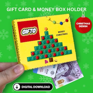 Weihnachtsgeschenk-Kartenhalter | Druckbare Geschenkkartenhalter, Geldumschlag, Weihnachtsgeldbörse, Lego Geldbörse, Lehrer Geschenk, Mitarbeiter Geschenk, Lego *Digital*