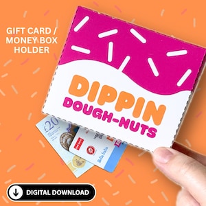 Dough-Nuts-cadeaukaarthouder | Spaarpotdoos | Portemonneetas verjaardagscadeau | Grappige voedseldonuts | Geldenvelop *digitaal*