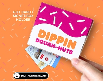 Dough-Nuts Gift Card Holder | Money Holder Box | Birthday Present Wallet Bag | Funny Food Donuts | Money Envelope *Digital*
