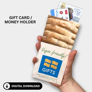 Porte-cartes cadeau rouleau de saucisse végétalien | Porte-monnaie, porte-cartes à gratter, anniversaire, porte-monnaie, enveloppe pour billets, porte-cartes à gratter *numérique*