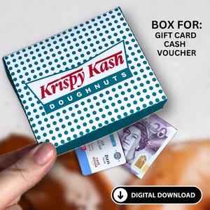 Porta-dinheiro com cartão-presente Krispy Kash Mini caixa de donuts | Bolsa de carteira de aniversário | Envelope de comida engraçada Donuts Doughnuts Lover *Digital*