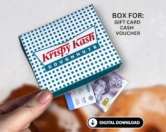 Krispy Kash Gift Card Money Holder Mini Donut Box | Birthday Wallet Bag | Funny Food Envelope Donuts Doughnuts Lover *Digital*