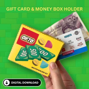 Gifto porte-cartes Bricks | Porte-monnaie, enveloppe d'argent, portefeuille cadeau d'anniversaire, shopping amusant, enveloppe d'argent *numérique*