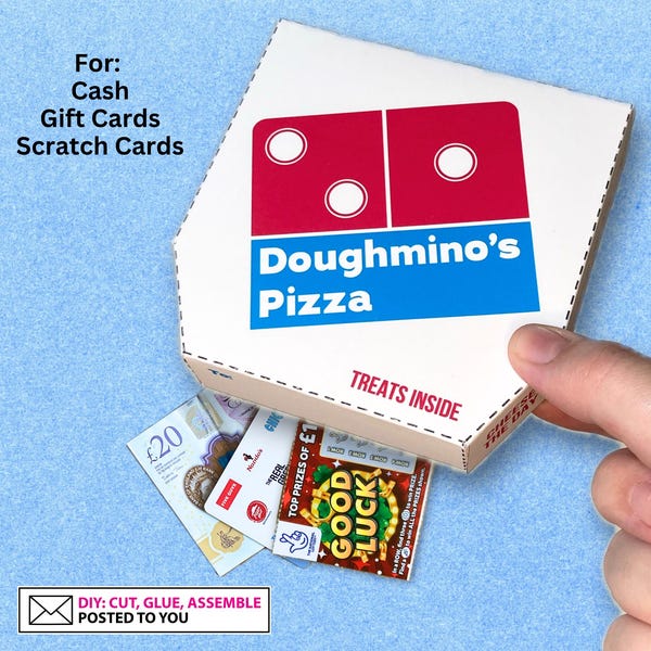 Pizza Gift Card Holder | DIY Scratchcard Holder Money Envelope, Birthday Cash Scratch Card, Funny Food, Cash Envelope, Birthday Gift