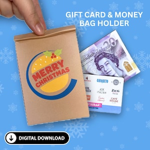porte-cartes de Noël Burger à emporter de Noël | Porte-cartes à gratter, enveloppe pour Noël, cadeau pour enseignant, porte-cartes à gratter *numérique*