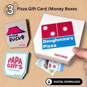 Lot de 3 porte-cartes pizza | Porte-monnaie, porte-cartes à gratter, enveloppe pour anniversaire, enveloppe pour nourriture, nourriture amusante * numérique *