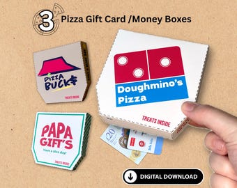 Set of 3 Pizza Gift Card Holder | Money Holder Scratch card Holder, Birthday Cash Envelope, Food Money Envelope Funny Food *Digital*