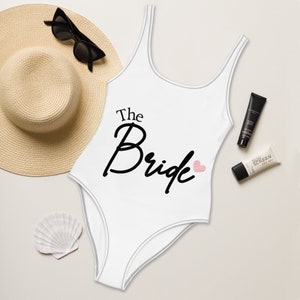 The Bride White One-Piece Bathing Suit - Bridal Swimwear, Bachelorette Party Swimsuit, Wedding Honeymoon Beachwear, Bride-to-Be Gift