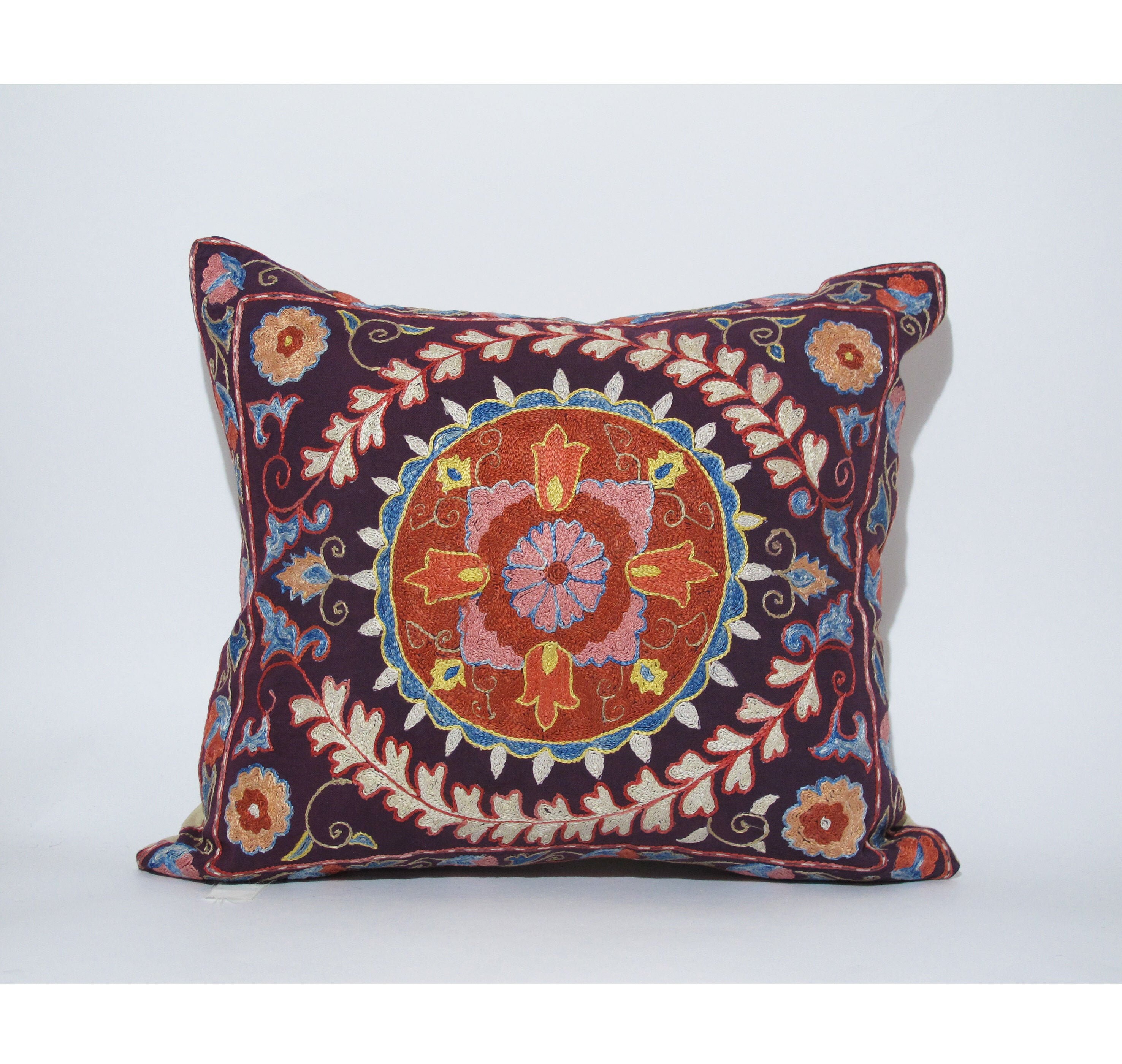 Suzani Pillow Suzani cushions Silk Suzani Pillowcase Etsy