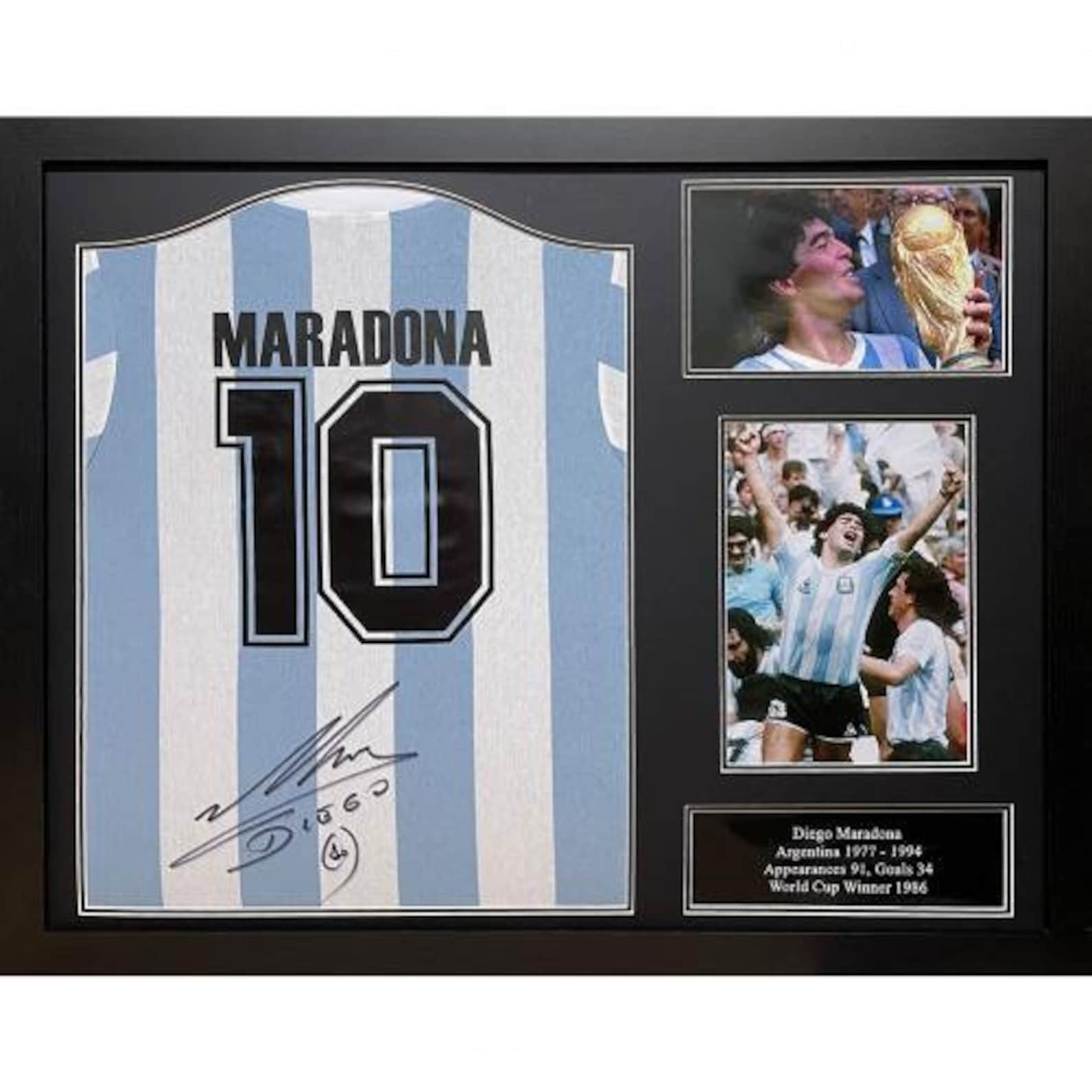 Argentina Maradona camiseta firmada enmarcada Etsy