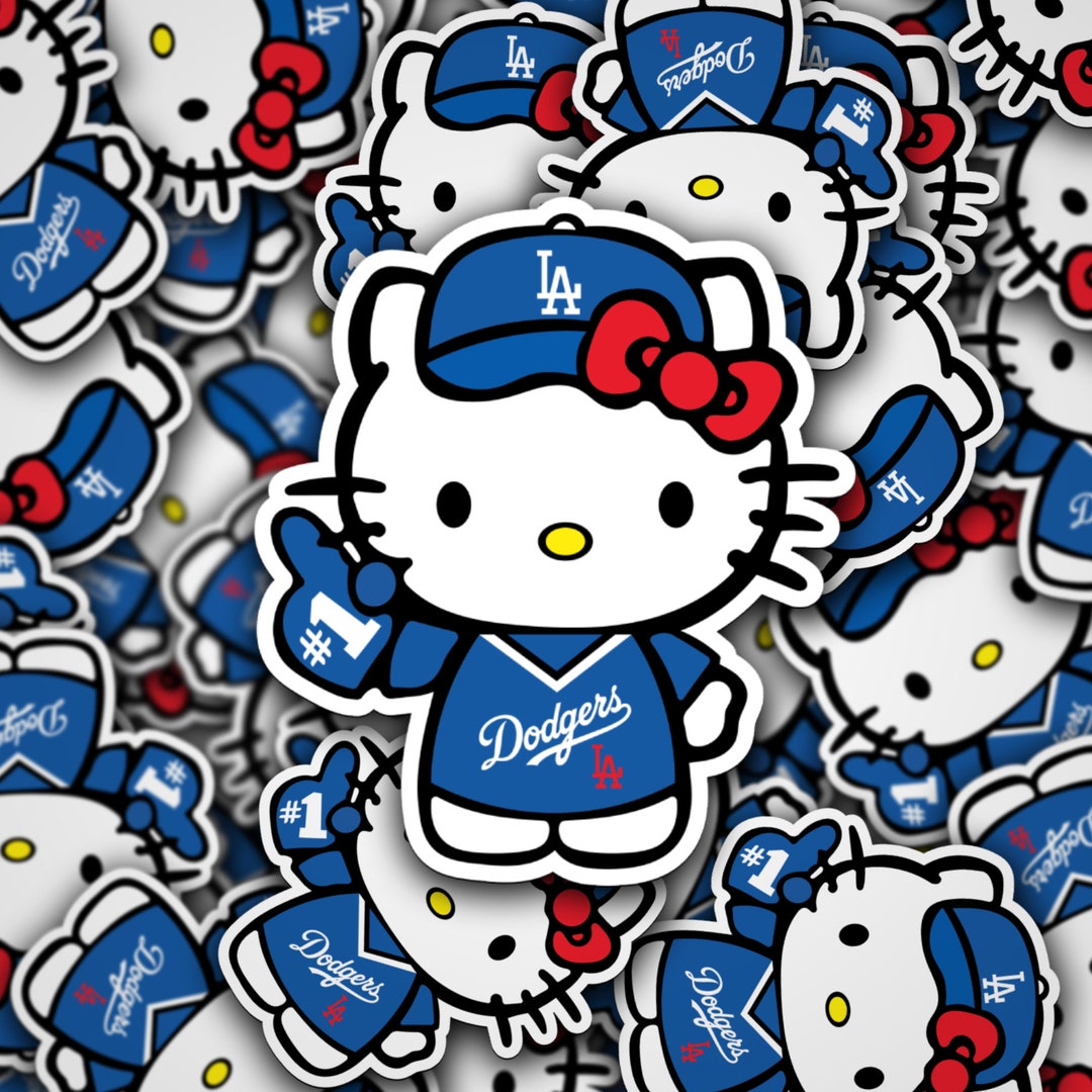 Dodger Hello Kitty Sticker Hello Kitty Sticker Dodger Etsy
