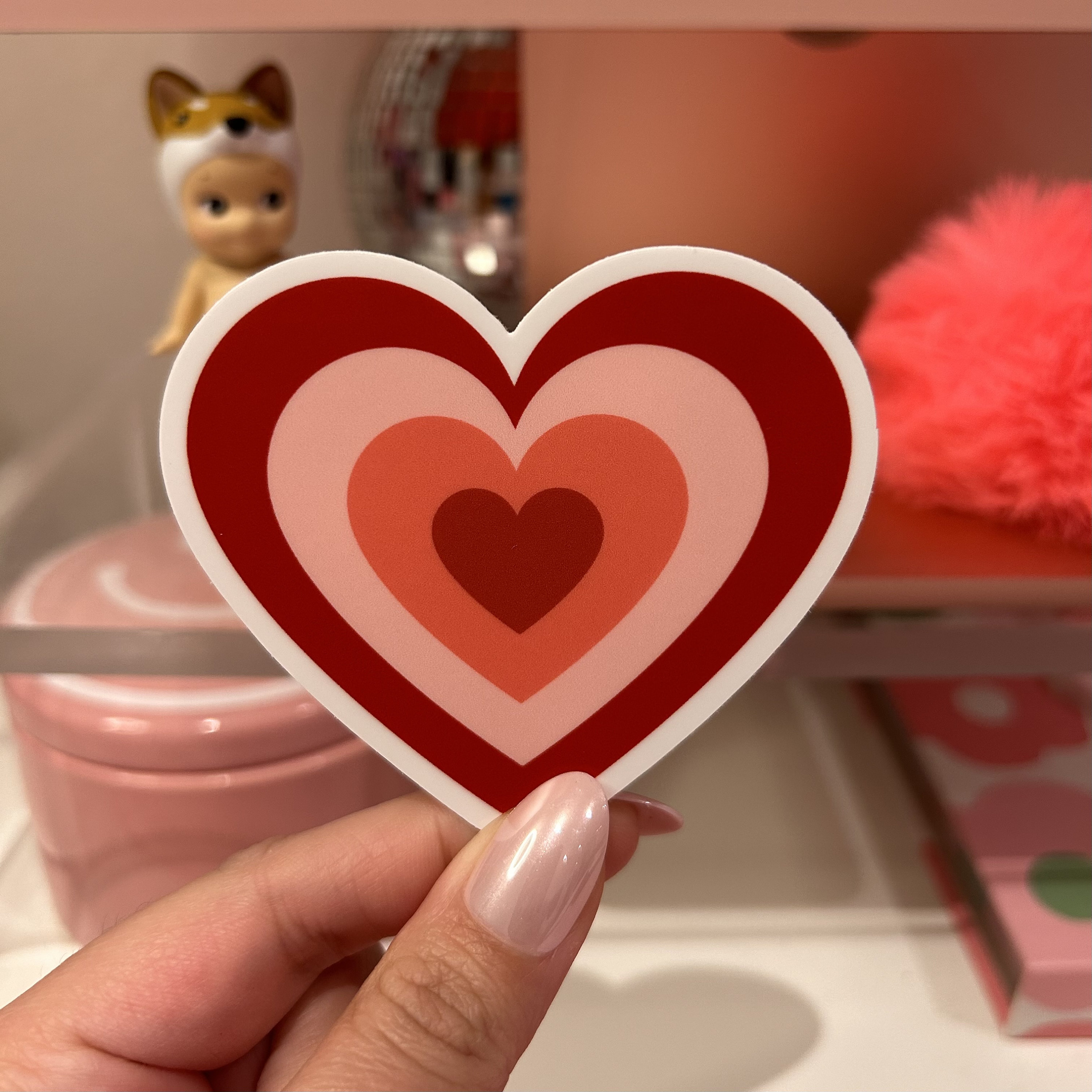 Y2K Red Heart Sticker, Red Multicolored Heart Sticker, Aesthetic Sticker,  Laptop Decal, Heart Sticker -  Israel