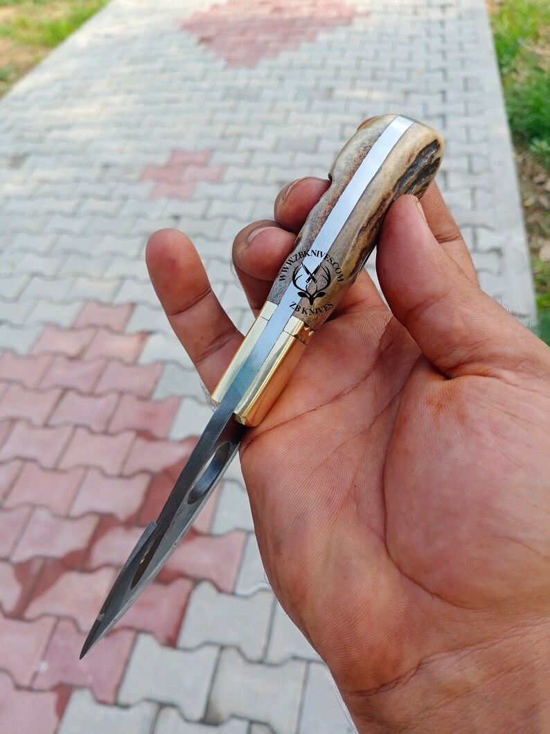 Damascus Knife Gutting Knife Hand Fixed Blade Knife Etsy