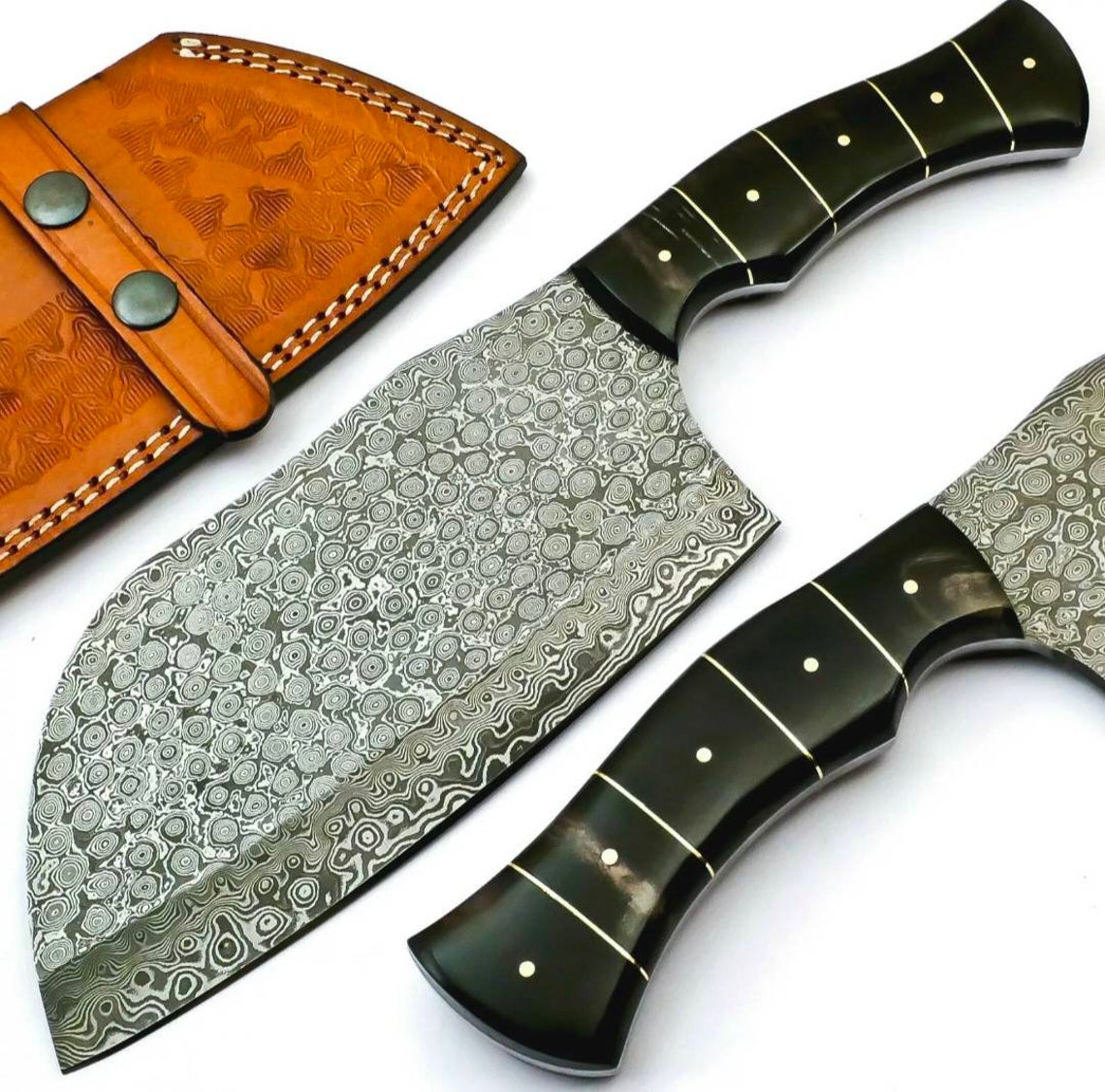 Serbian Full Tang Chef Cleaver Chopper Handmade Damascus Chef Etsy