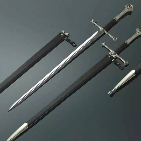 ANDURIL Schwert von Strider, individuell graviertes Schwert, LOTR Schwert, Herr der Ringe König Aragorn Ranger Schwert, Stridermesser, Lotr Geschenke für Männer