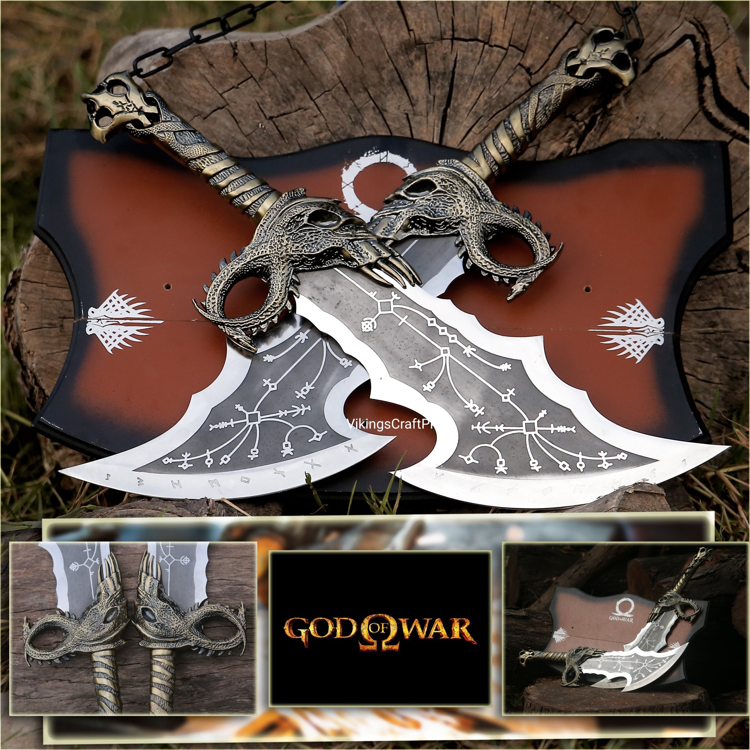 God of War Blades of Chaos Sword Twin Blades GOW Kratos Metal Cosplay  Weapon Prop -  Denmark