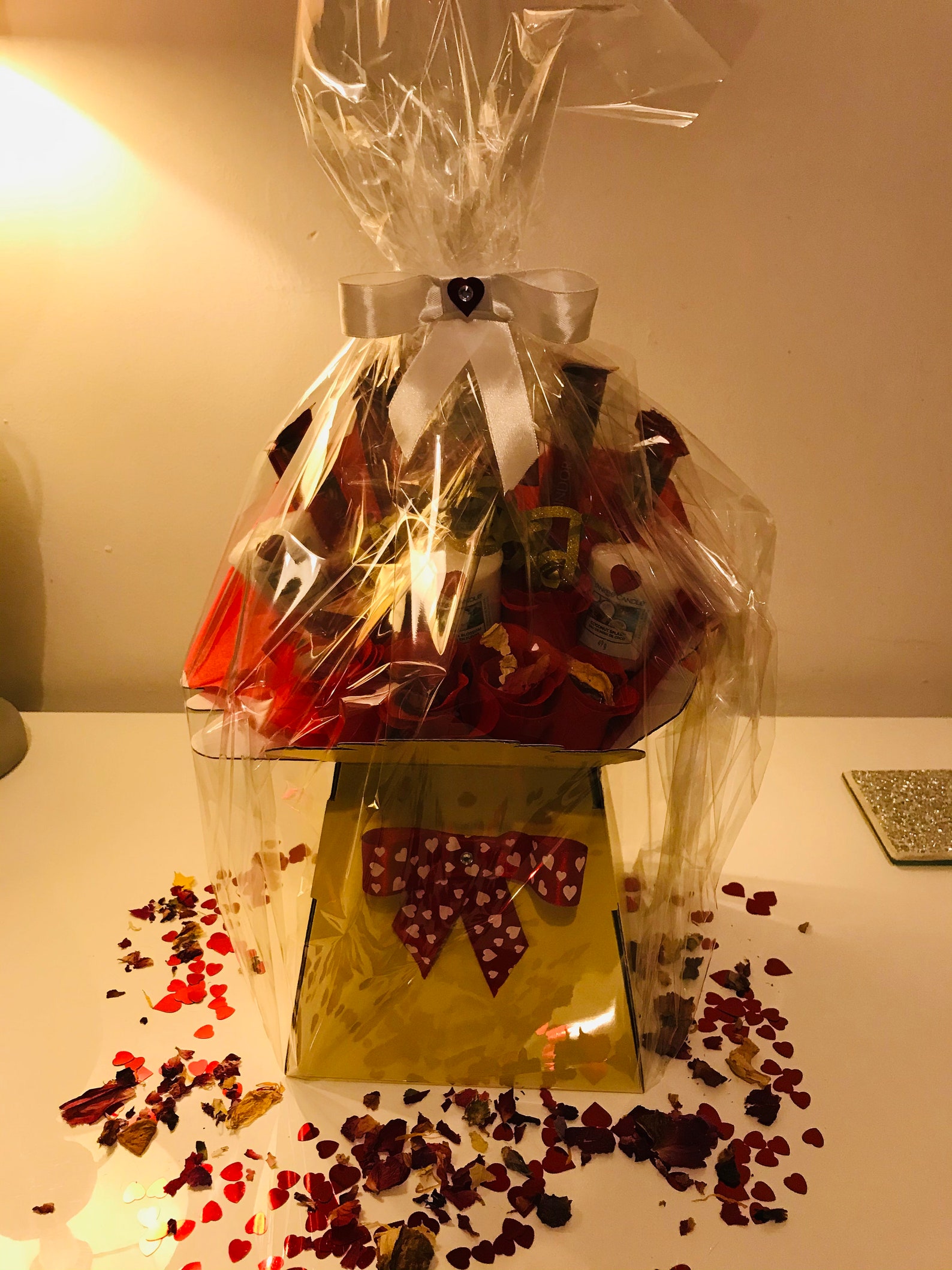 Lindt chocolate Roses Yankee Candle and Prosecco Bouquet Etsy