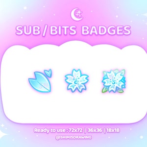 PU2 - Cute Kawaii Japan Blue Sakura Sub Bits Badge