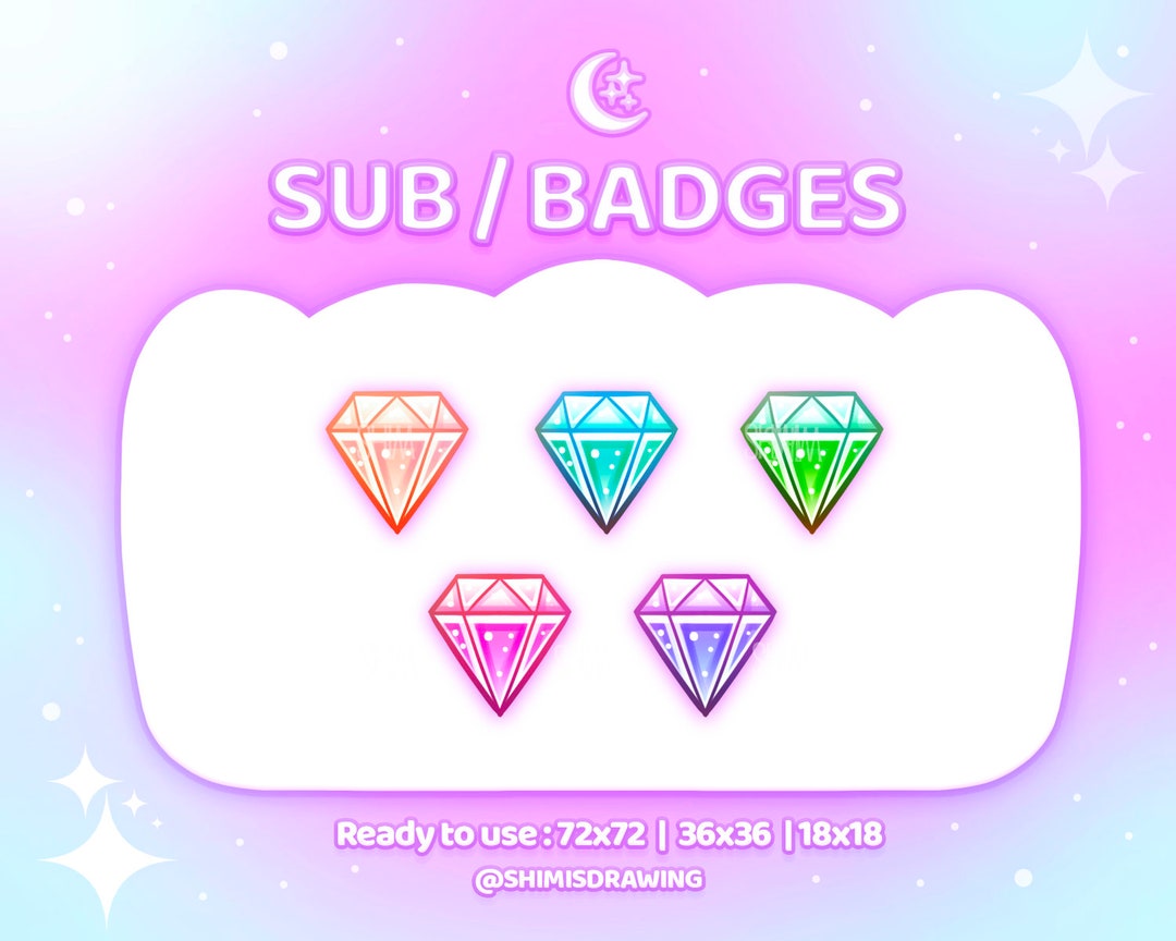 P2U - Diamond Sub or Bit Twitch Badge / Diamant Crystal - Etsy