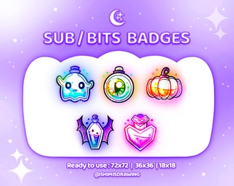 PU2 - Halloween Witch Potion Twitch Sub / Bits Badge , Cute Witch Black Cat