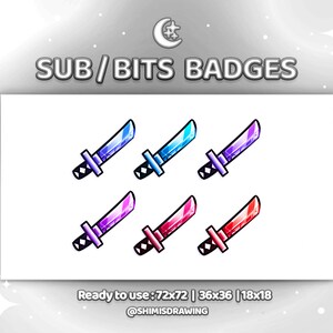 P2U - Japan Samurai Ninja Katana Sword Sub/Bit Twitch Pins