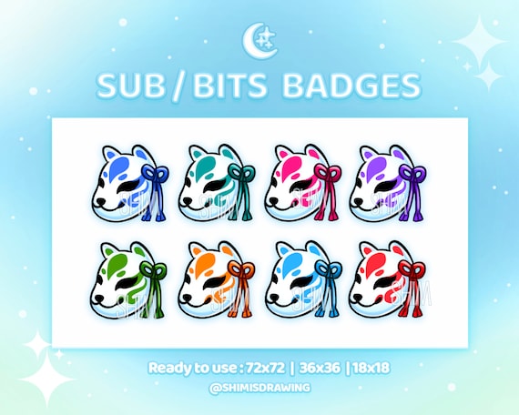Pu2 Kitsune Japan Sub Bits Twitch Badge Etsy