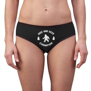 Hide and Seek Champion Women&#39;s Briefs, Funny Bigfoot/Sasquatch Women&#39;s Panties, Cool Hide and Seek Women&#39;s Underwear -Women&#39;s Briefs/Panties
