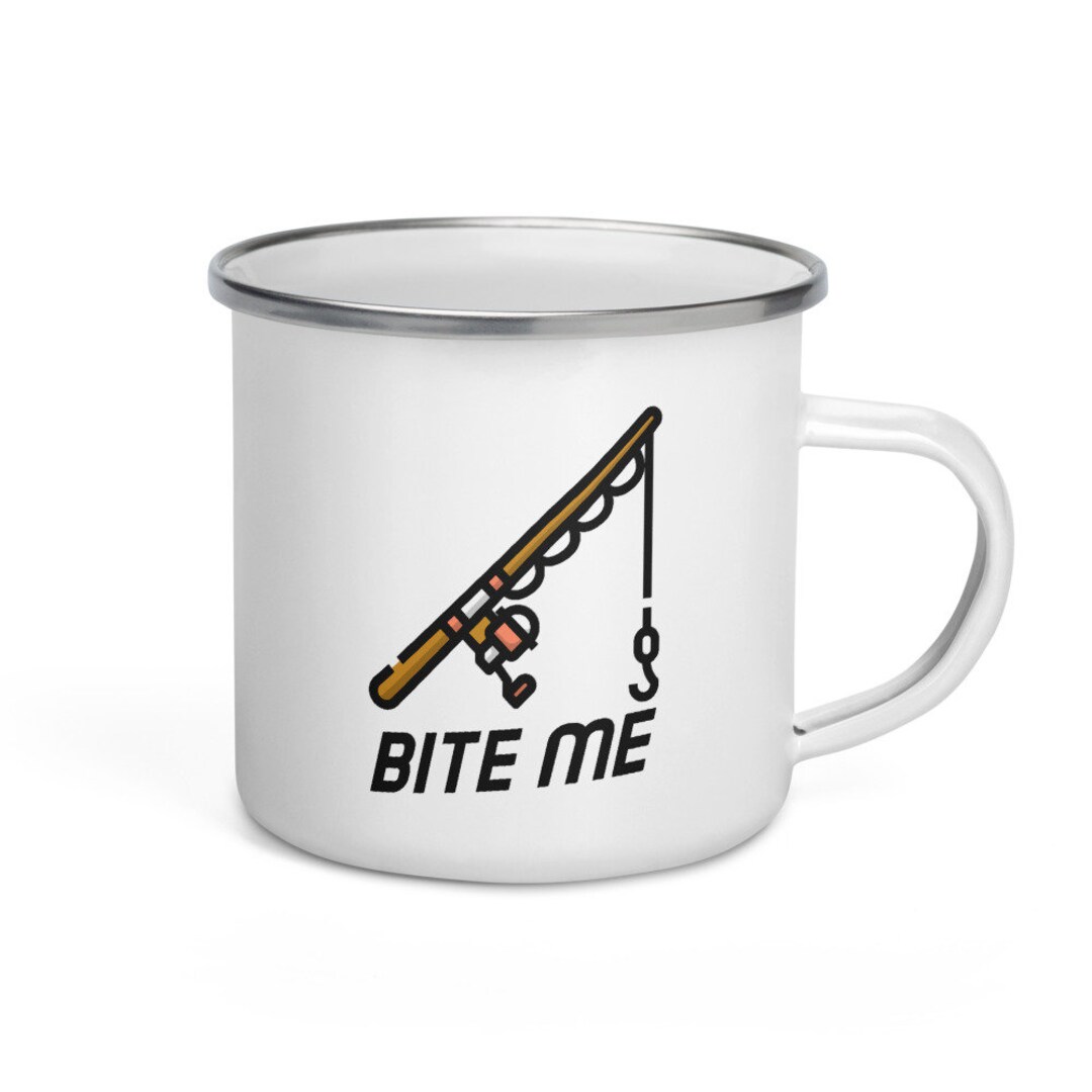 Bite Me - 釣り/漁師のエナメルマグ - Etsy 日本